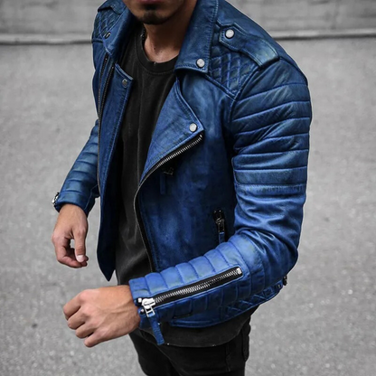 Variant image for Herren-Lederjacke, Leder, exklusives Design, tailliert-19