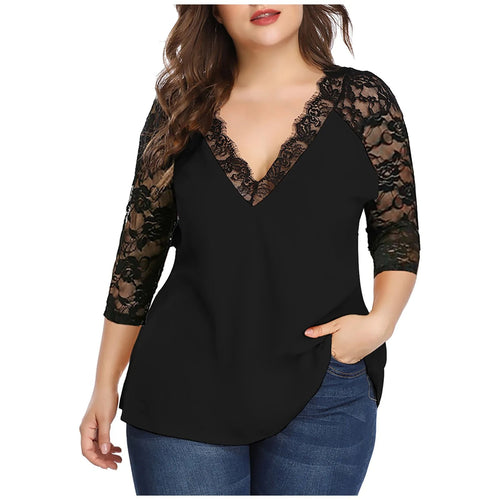 Plus-Size-Bluse, moderner Stil, Polyester, elegant komfortabel-1