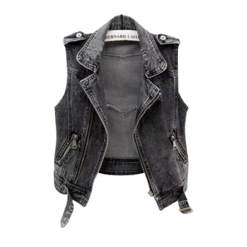 Damen Weste Denim Moderner Stil Vielseitiger Komfort-1