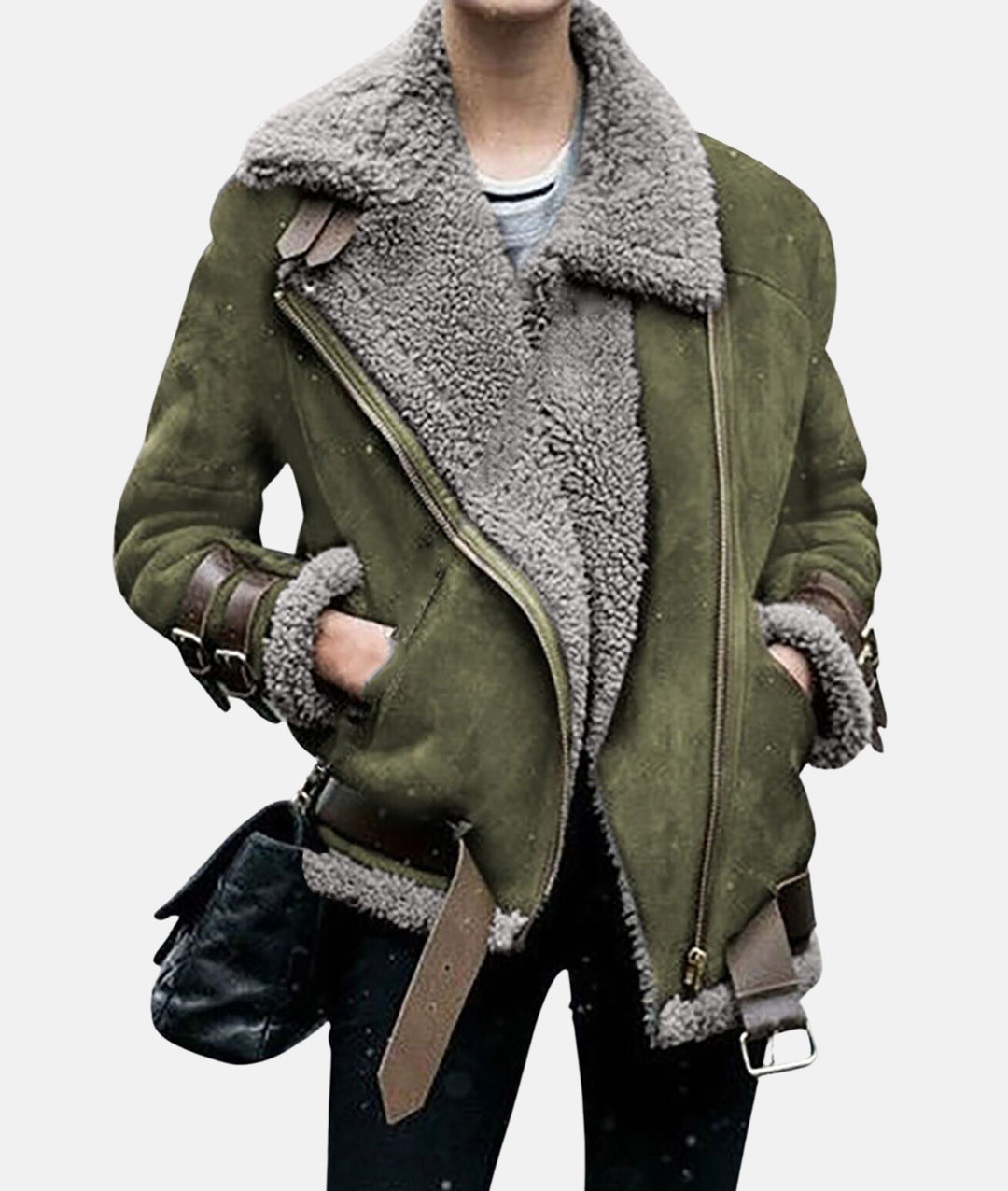 Damenjacke Zeitloses Design Kragen Hochwertiger Stoff-5