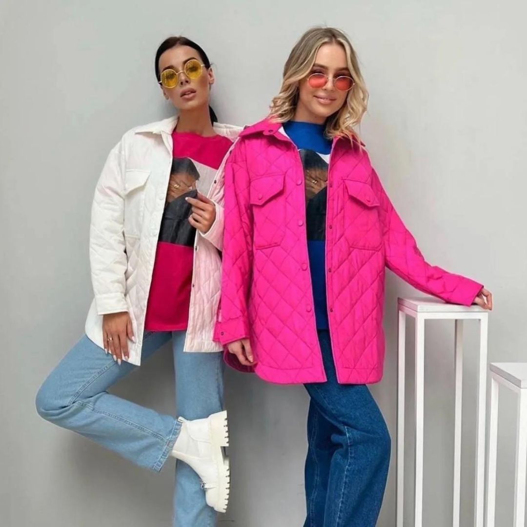 Damenjacke Gesteppt mit Taillengürtel in Polyester-5