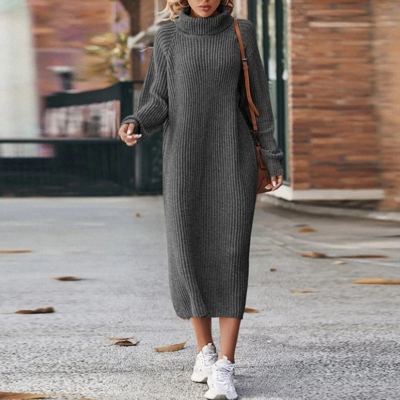 Variant image for Damen-Lässiges Kleid, atmungsaktives Strickmaterial-19