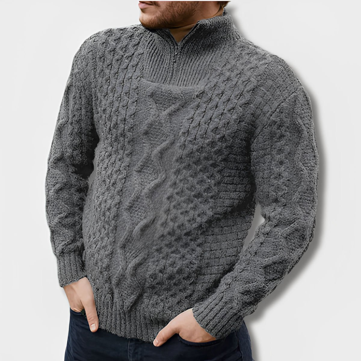 Herren-Pullover, klassisches Design, weiche Baumwolle-3