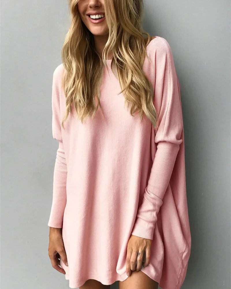 Baggy-Pullover für Damen mit Rundhalsausschnitt aus 100 % Baumwolle – Weiche und lässige Passform für den Alltag 1