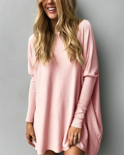 Baggy-Pullover für Damen mit Rundhalsausschnitt aus 100 % Baumwolle – Weiche und lässige Passform für den Alltag 1