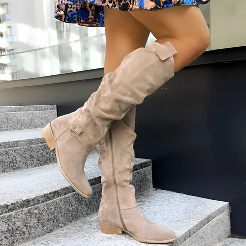 Damen-Stiefel, Leder, vielseitiges Design-1