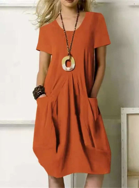 Alltagskleid Damen Minimalistisches Design Naturmaterial 1