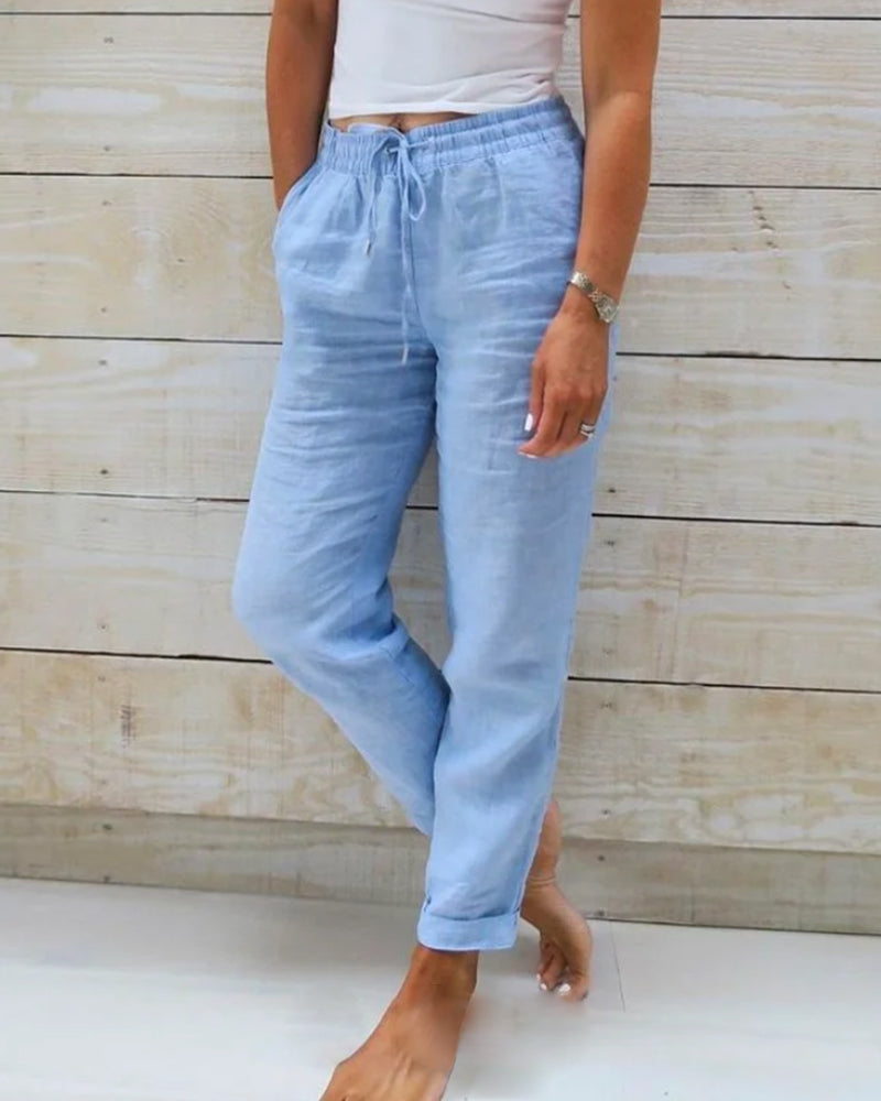 Leichte Damen-Boho-Hose, 100% Baumwolle 7