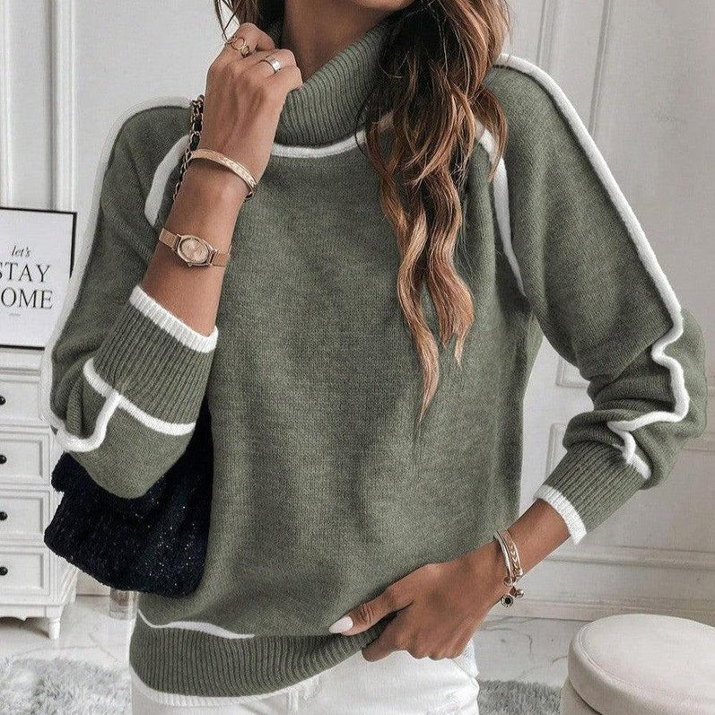 Damen-Pullover, gefütterter eleganter hochwertiger Stoff-2