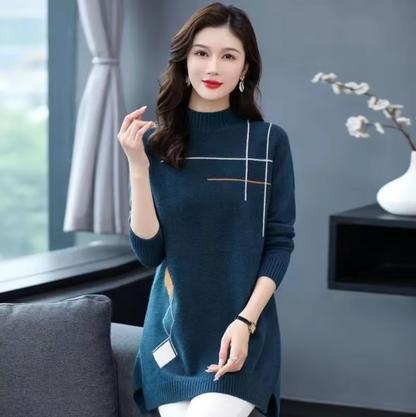 Variant image for Damen-Strickpullover, halblanger Wollmix, weich, lässige Passform-1