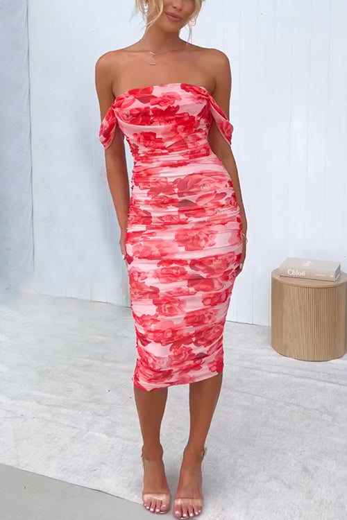 Damen-Midikleid, Netzauflage, Baumwolle, Polyester-1