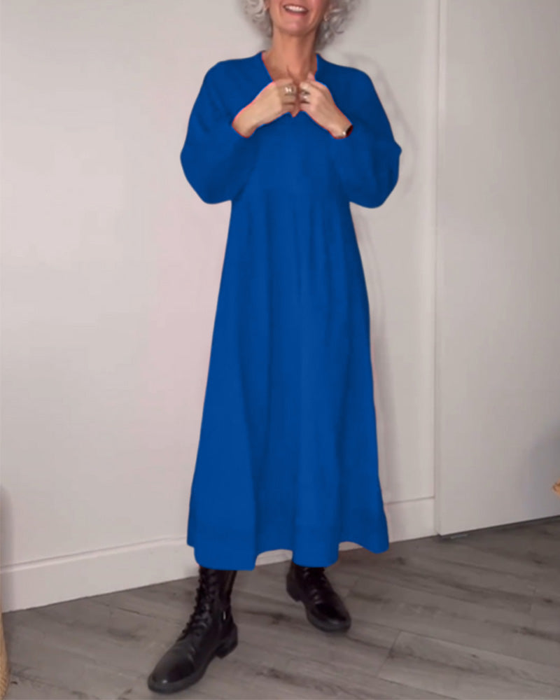 Variant image for Damen-Langes Kleid, mit Taschen, Weicher Stoff, für Alltag und Fest-13