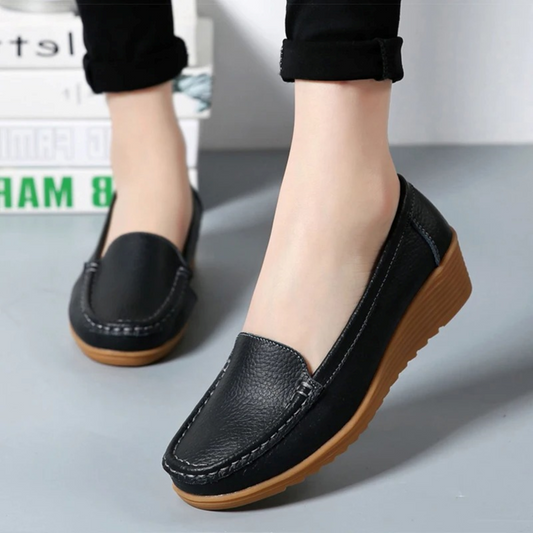 Damen-Mokassin, Slip-On, Leder, elegant, Komfort-1