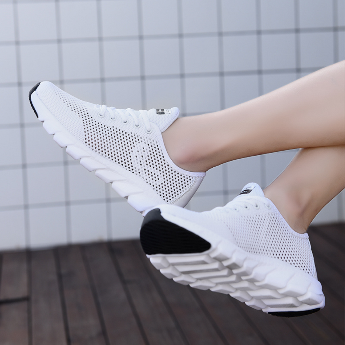 Damen-Sportschuhe, leicht mit extra Halt, atmungsaktivem Synthetikmaterial 3