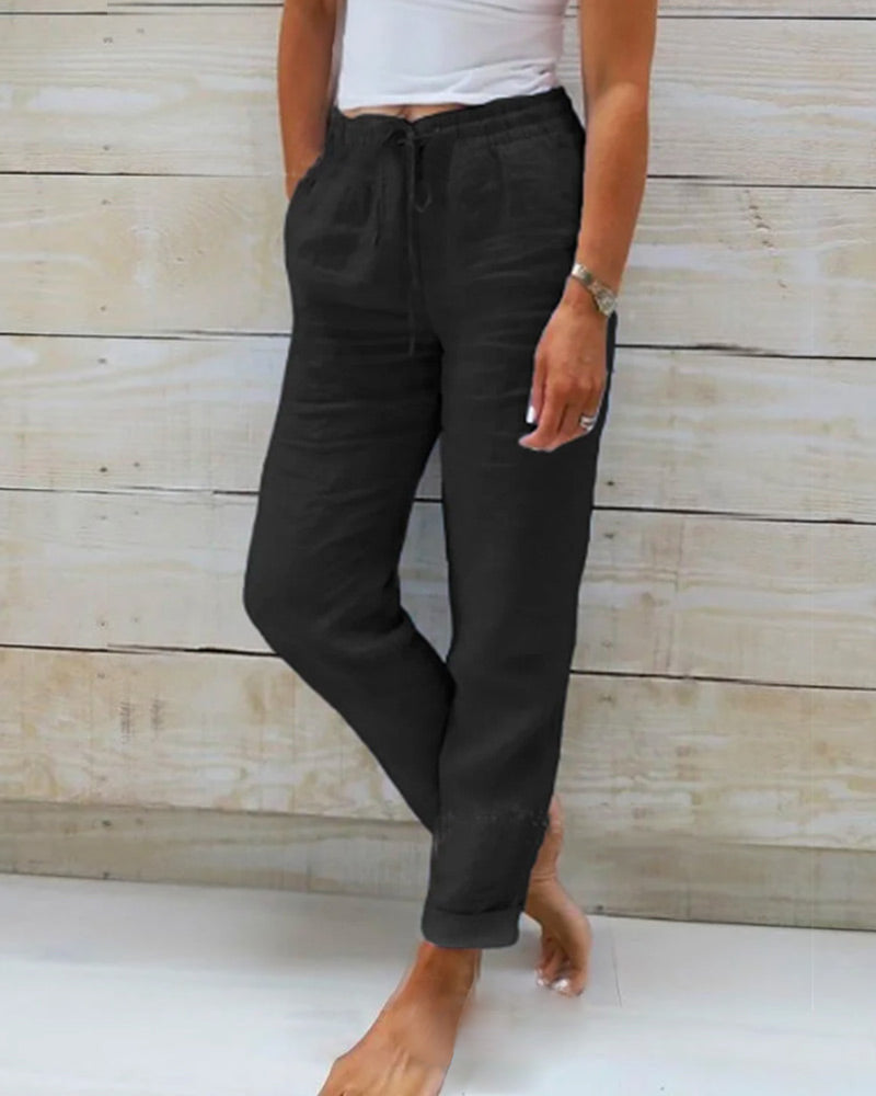 Damen-Boho-Hosen, leicht, 100% Baumwolle 4