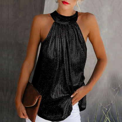 Damen-Top, Mock-Ausschnitt, Polyester und, leicht, luftig-1