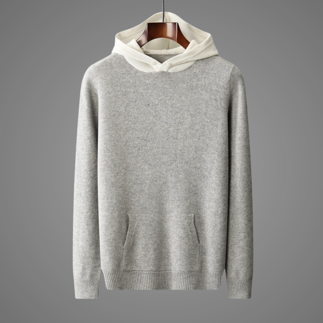 Herren-Hoodie, lange Kapuze, weiche Baumwolle-1