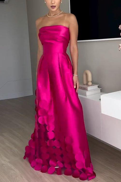 Damen-Maxikleid, trägerlos Polka Dots, Baumwolle, Polyester-1