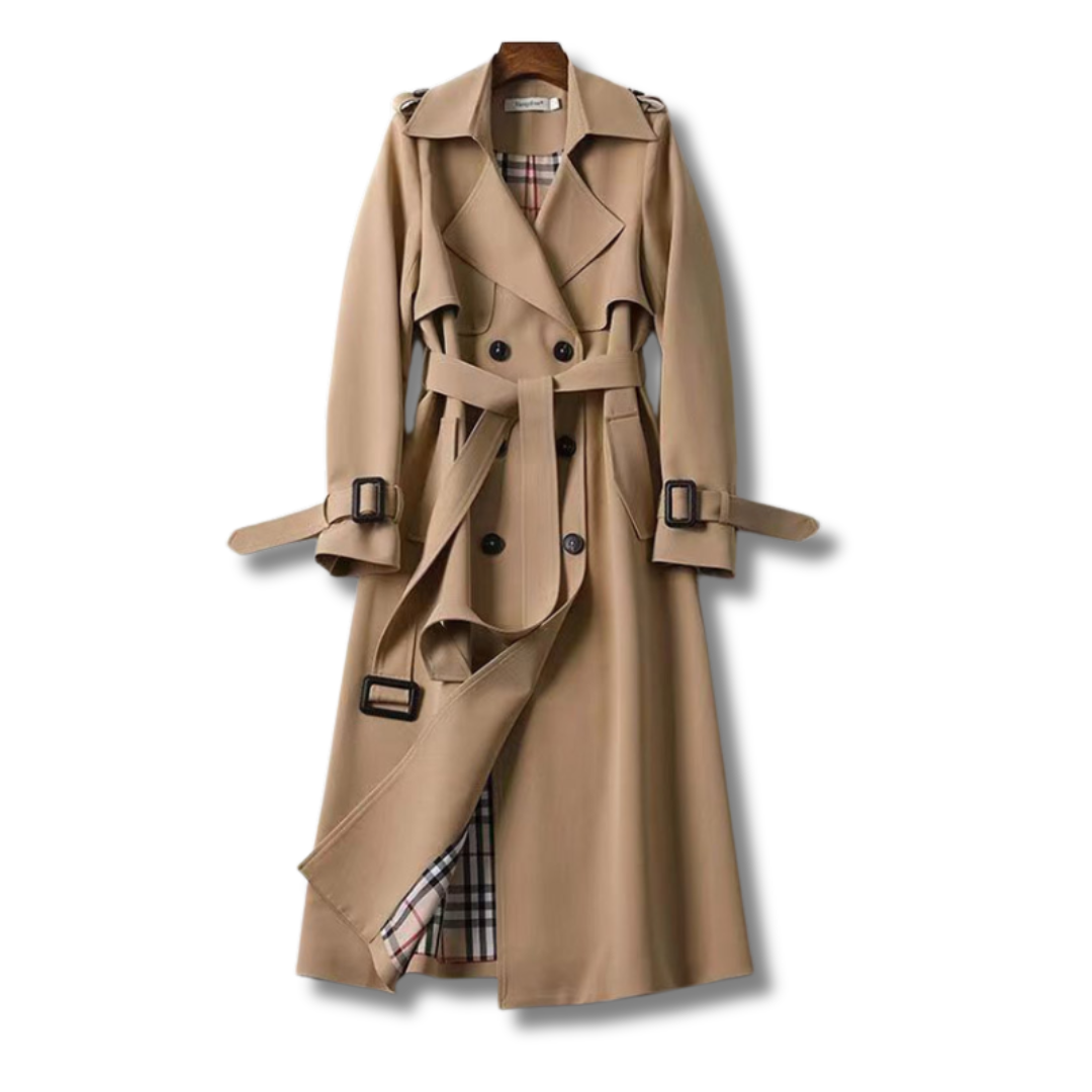 Damen-Trenchcoat, klassisch, Polyester, elegant-1