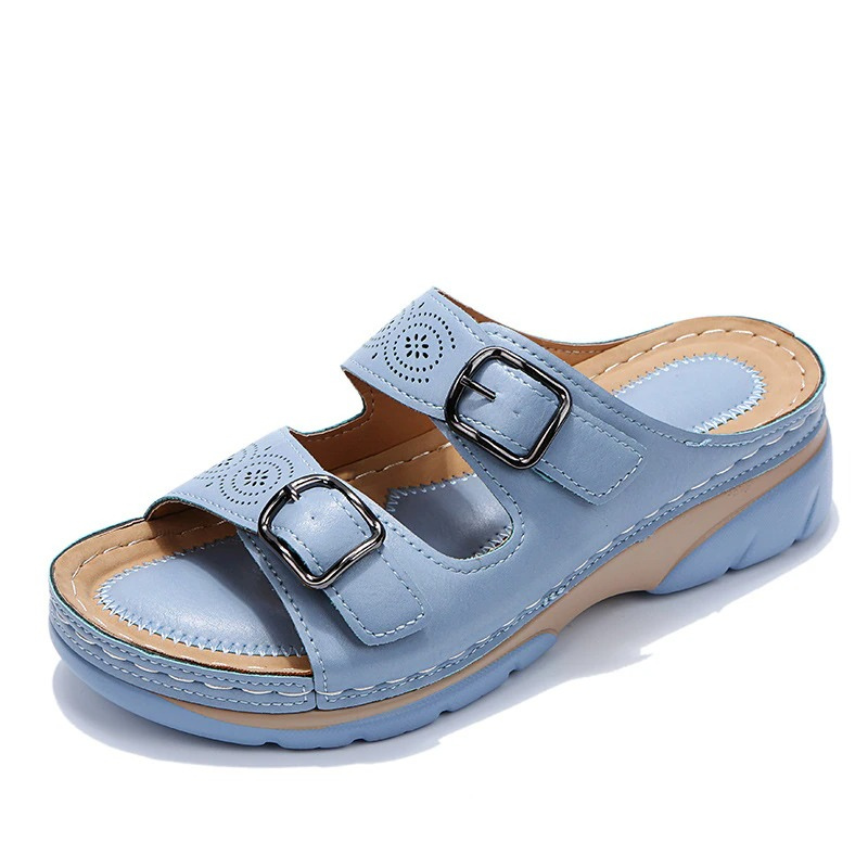 Damen-Sandalen, Leder, elegantes Design, verstellbare Riemen-5