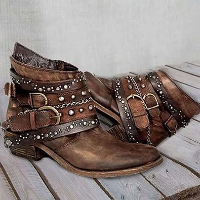 Damen-Stiefel, Vintage elegantes Leder, nachhaltiges Design-1