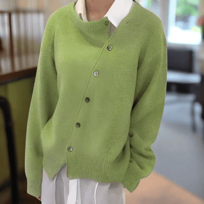 Variant image for Lange Strickjacke Damen Weiches Material Knopfdesign-7