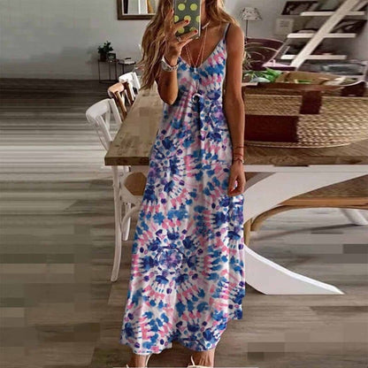 Damen-Maxikleid, Ärmelloser Eleganter Atmungsaktiver Stoff-1