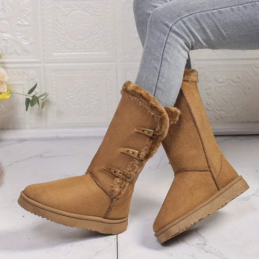 Damen-Stiefel, Knöchelhoch, schicke Synthetik, mit Fleecefutter 1