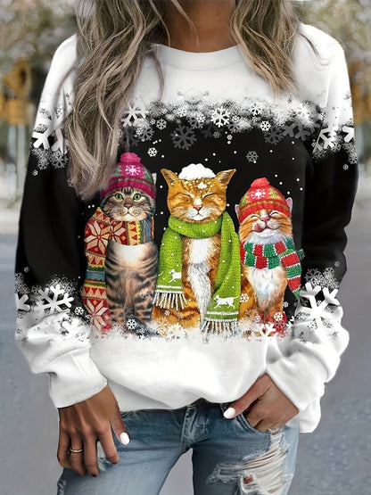Variant image for Damen Wintertop Schneeball-Druck Weich Polyester-1
