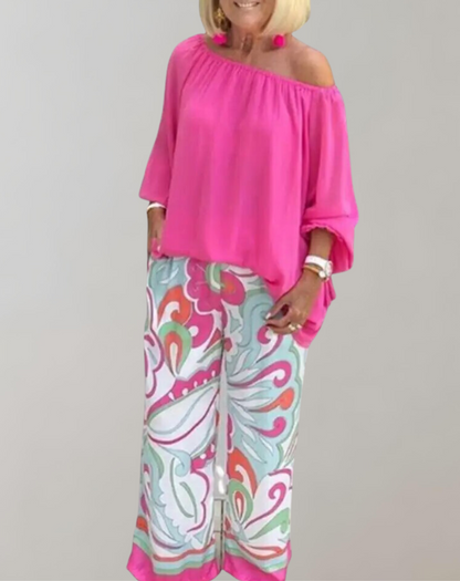 Damen-Top und -Hose in lässigem Stil, 100% Baumwolle-1
