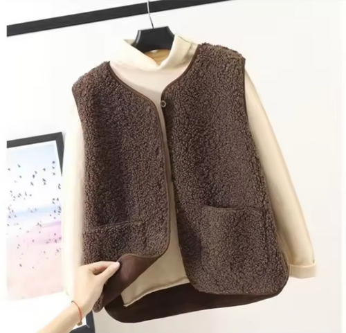 Damen-Fleeceweste, dick, ärmellos, weich, Fleece-1