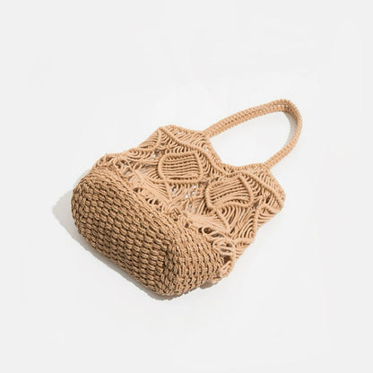 Schicke gehäkelte Tasche für Damen aus Baumwolle mit Spiraldesign – geräumig und trendig, 12,2 x 9,8 x 5,1 3