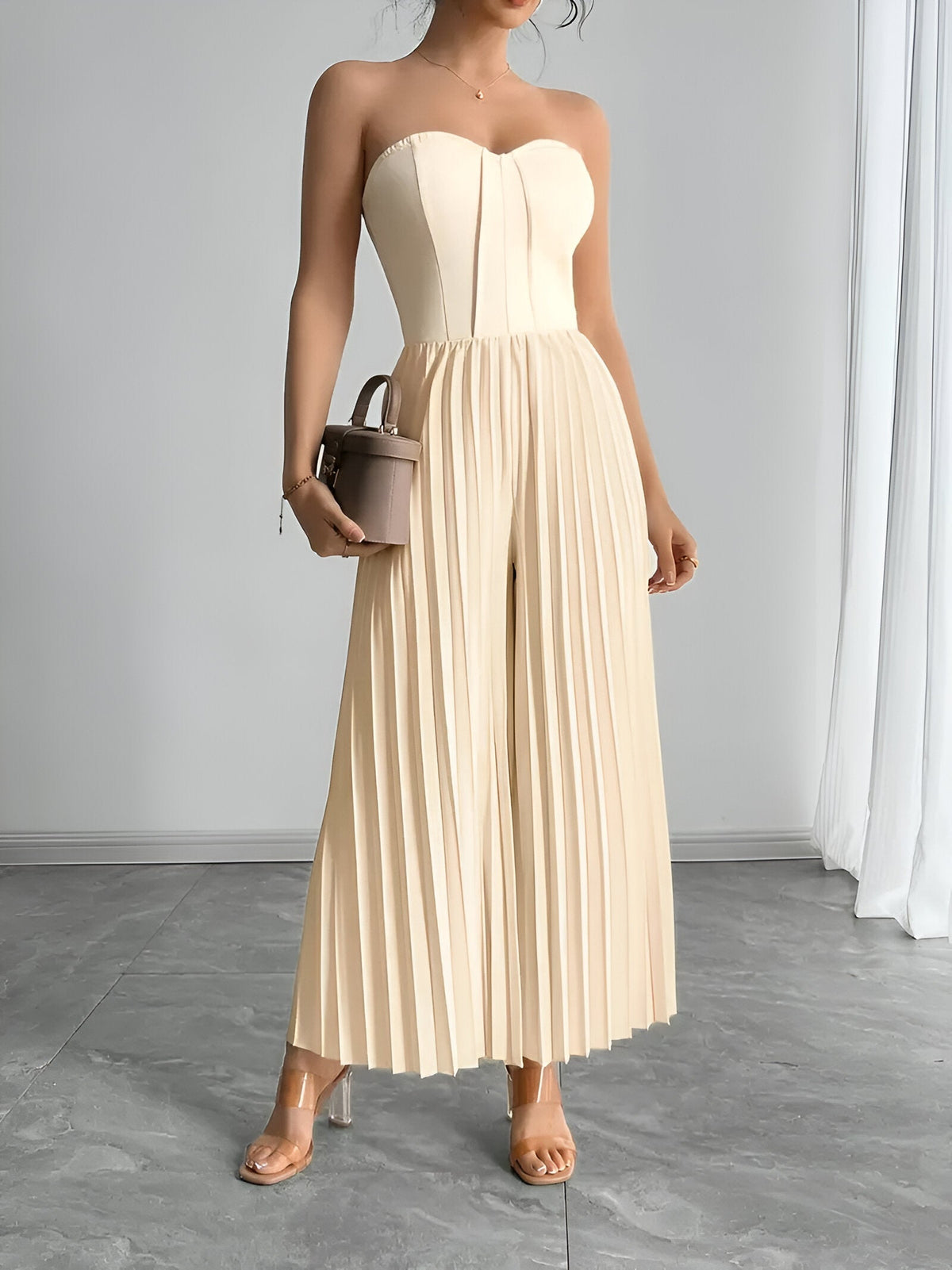 Damen-Jumpsuit Drapiertes Design Nachhaltiges Material-2