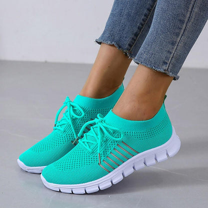 Damen Sneakers Komfort Synthetikmaterial mit Gelsohlen-Technik-1