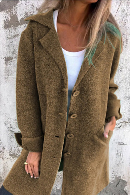 Damen-Midimantel, klassischer Stil, weicher Stoff-5