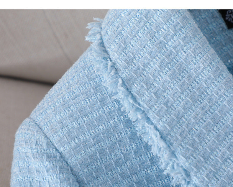 Damen-Tweedmantel, klassischer Stil, Polyester-5