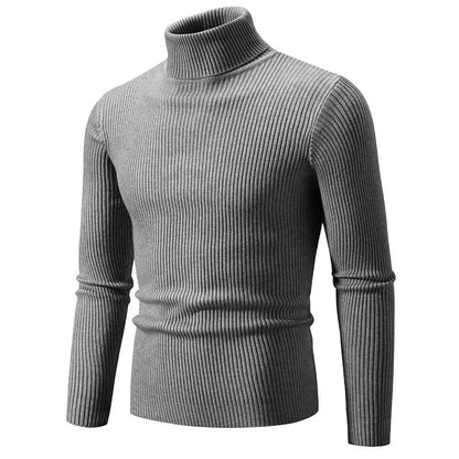 Damen-Strickpullover, gestreifter Rollkragen, Acrylmischung-3