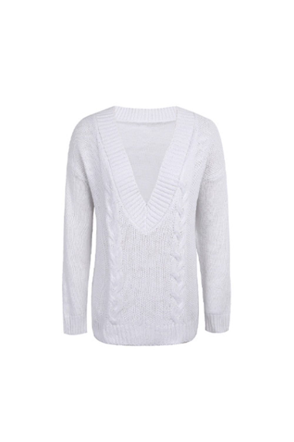Damen-Pullover, V-Ausschnitt, Twist, Polyester, langärmelig-6
