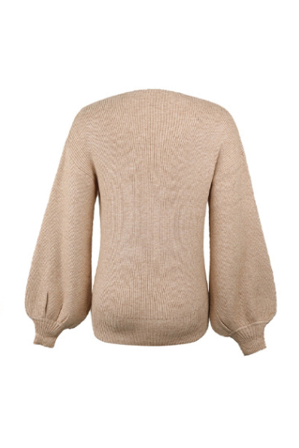 Damen-Strickpullover, langarm, V-Ausschnitt, Polyester-4