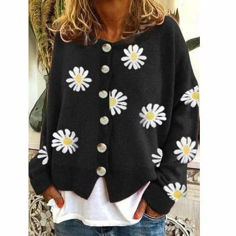 Damenjacke Casual Gestrickt Polyester und Baumwolle-1