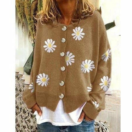 Damenjacke Casual Gestrickt Polyester und Baumwolle-4