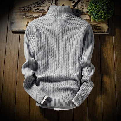 Herren-Rollkragenpullover, Pullover, klassischer Baumwolle-4