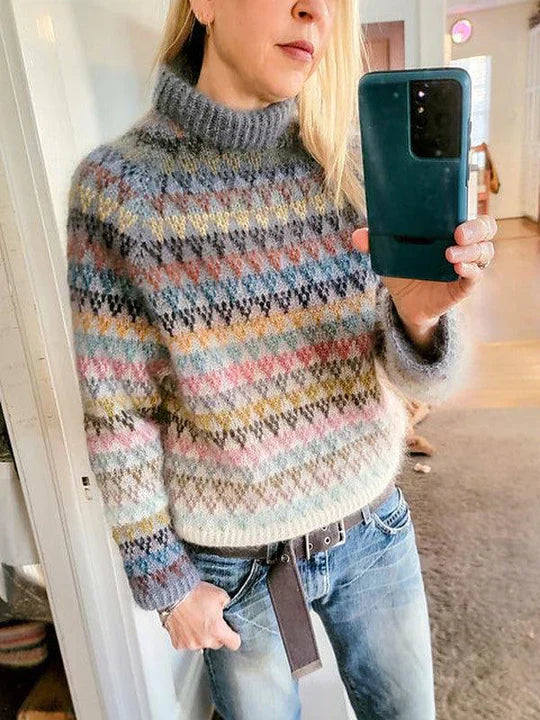 Damen-Lässiger Pullover, runder Ausschnitt, weiche Baumwolle-4