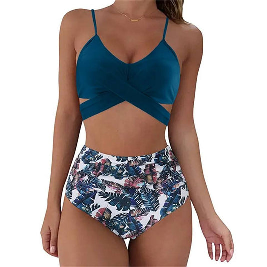 Damen Bikini Hohe Taille Trendig Nylon-1