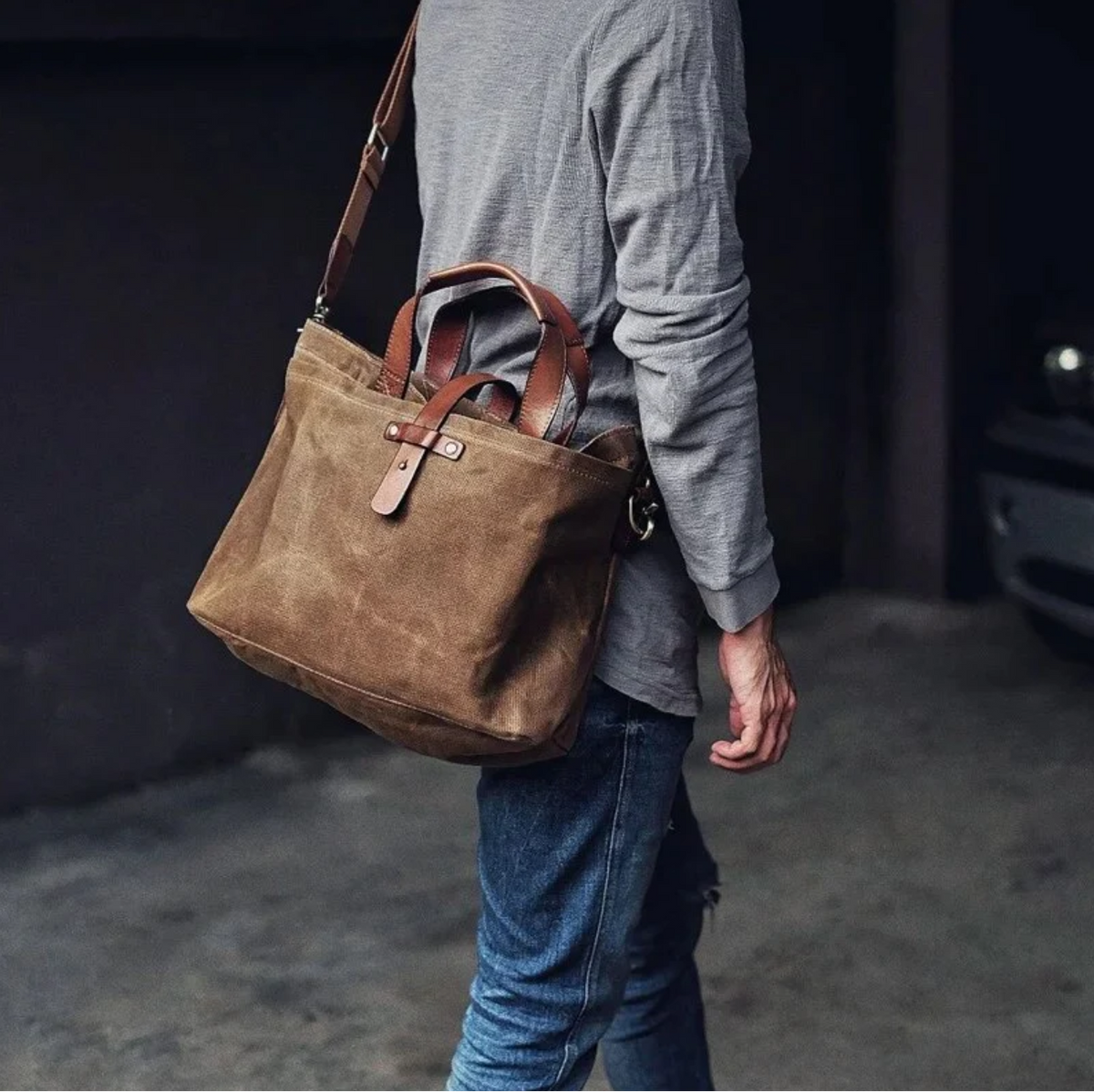 Gewachste Canvas-Tasche Erbstück-Design Wasserabweisend Strapazierfähig-3