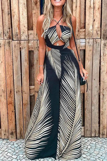 Damen-Strandkleid, bedruckte Baumwolle, Polyester-3