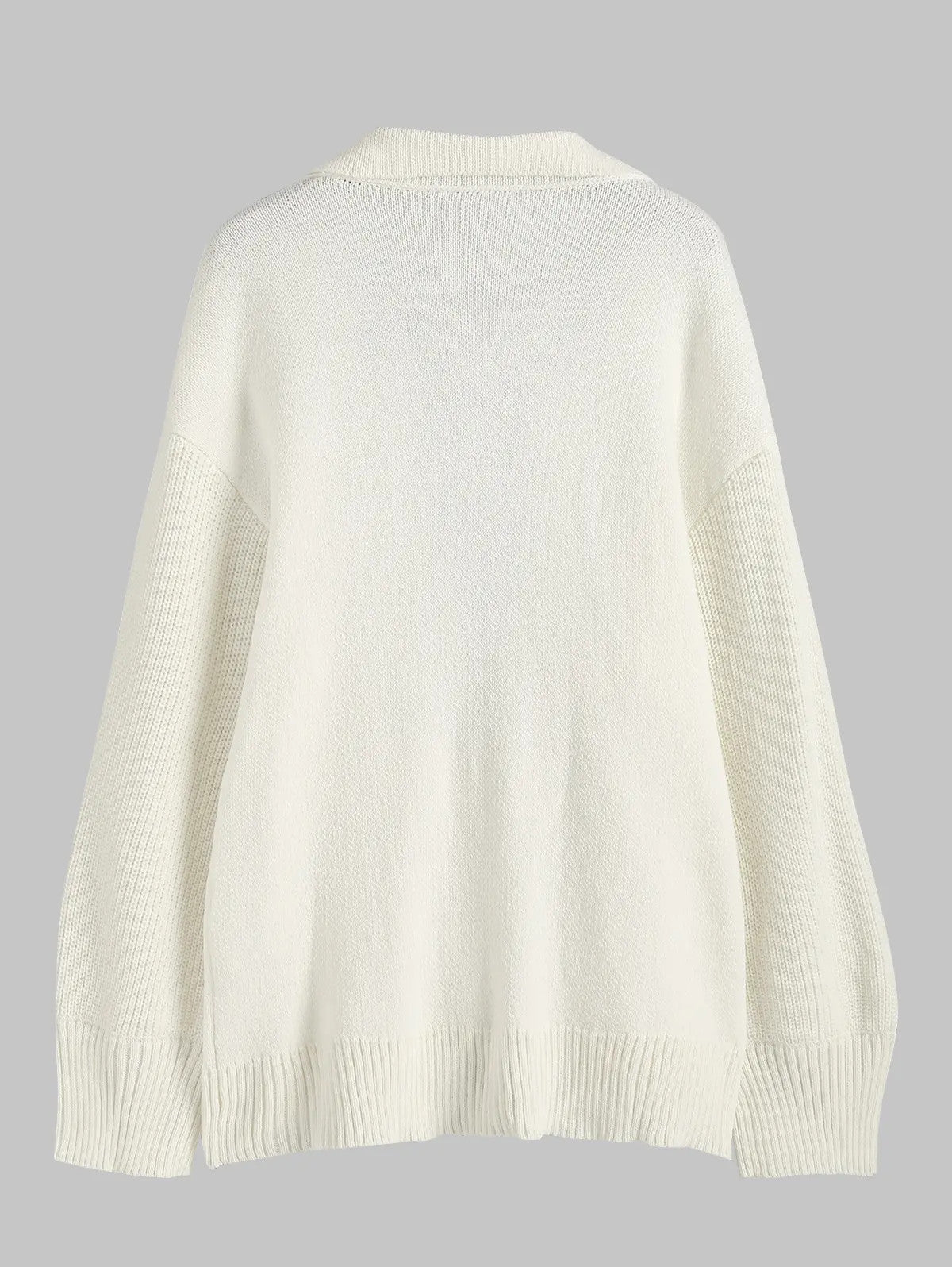 Damen-Lange Strickjacke, Offene Vorderseite, mit Doppelte, Taschen, Weiches Material, Laterne, Ärmel-3