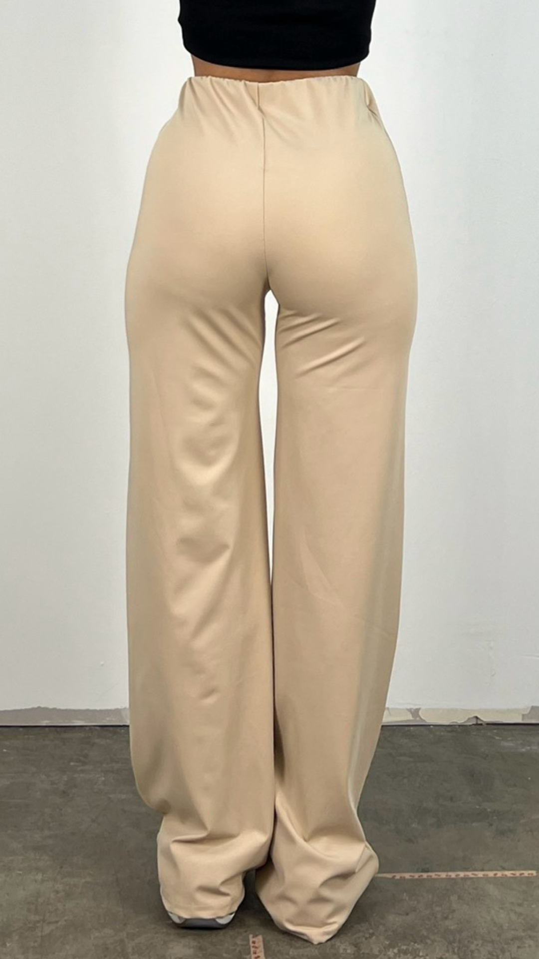 Damen-Hose, mit elastischem Bund, gerades Polyester, Elasthan-5