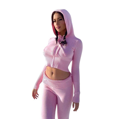 Variantenbild für Damen-Set aus Hoodie und Hose mit modernem Design aus 100 % Baumwolle-16