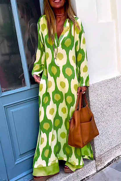 Damen-Maxikleid, V-Ausschnitt, leichtes Material, für Sommer-1